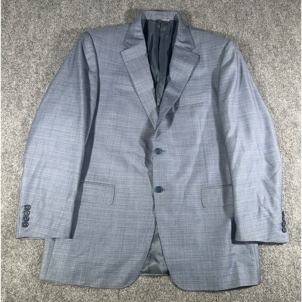Canali Mens 42R Blue Blazer 100% Wool Lined 2 Button Made In Italy